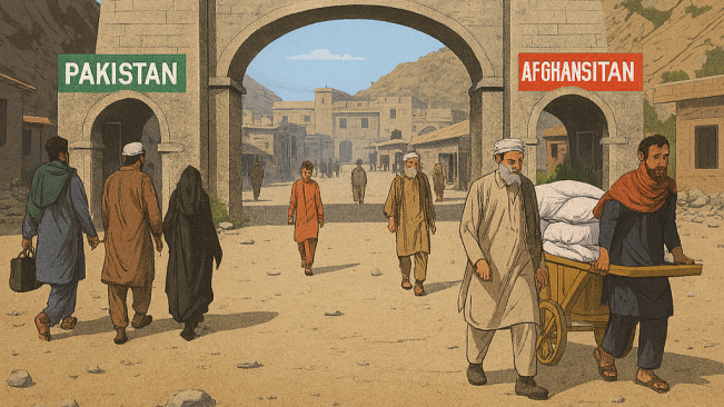 Ilustrasi perbatasan Afghanistan-Pakistan. (copilot-ftnews)